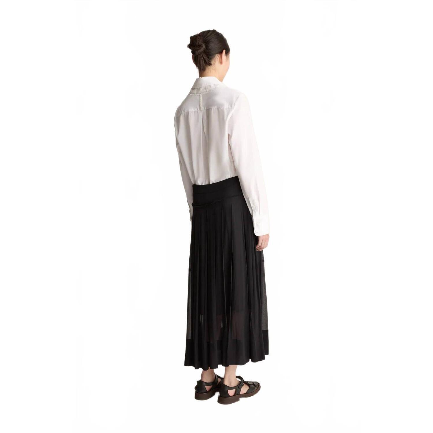 New Lee Mathews Sofia Pleated Midi Skirt In Black — image 2 of 4